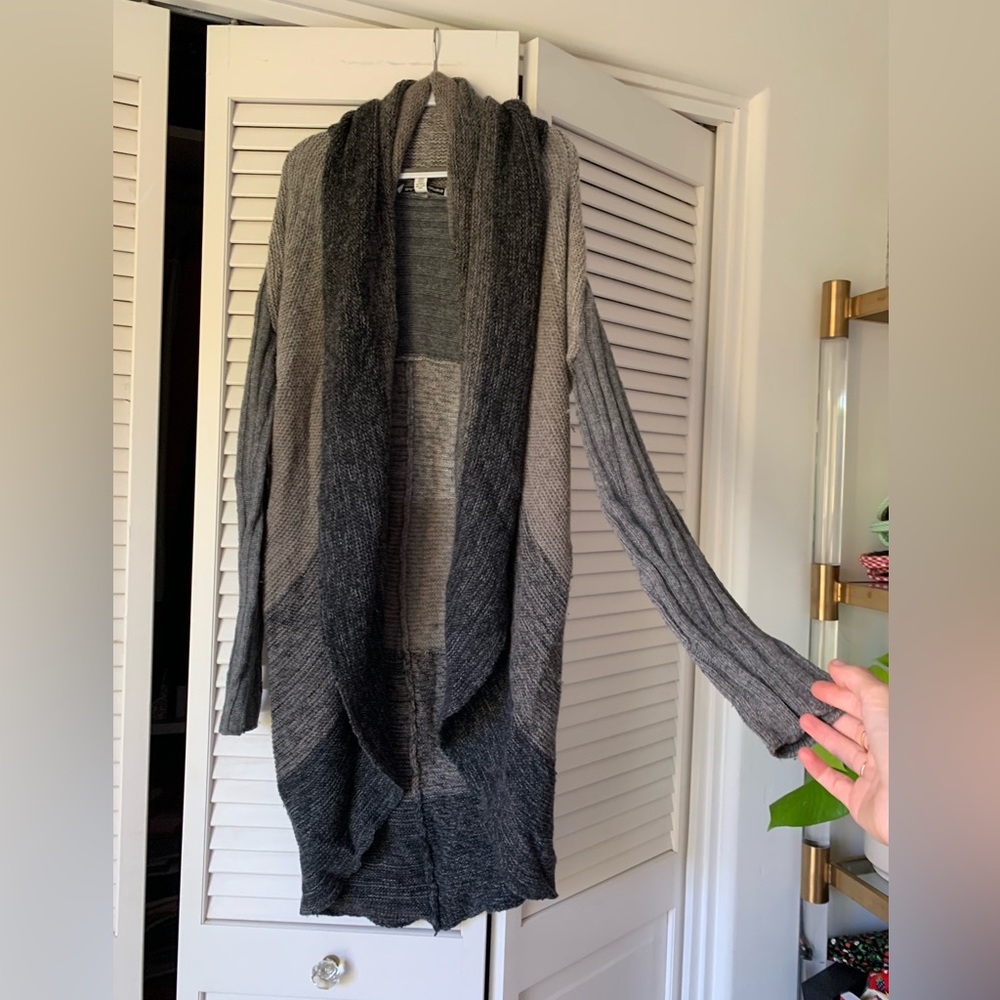 Cashmere cocoon cardigan with stripes
